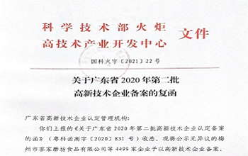 喜報！慶祝我司獲得國家高新技術企業認定